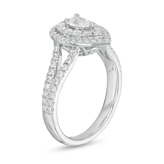 Previously Owned - Love's Destiny by Peoples 1 CT. T.w. Pear-Shaped Diamond Frame Engagement Ring in 14K White Gold
