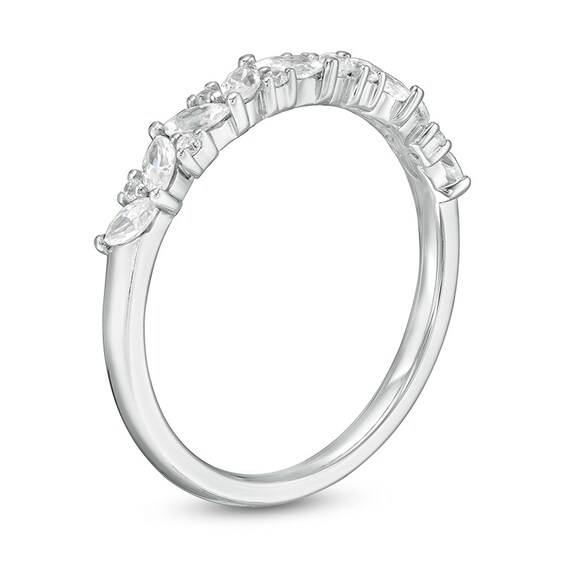 Previously Owned - 1/2 CT. T.w. Marquise and Round Diamond Anniversary Band in 14K White Gold