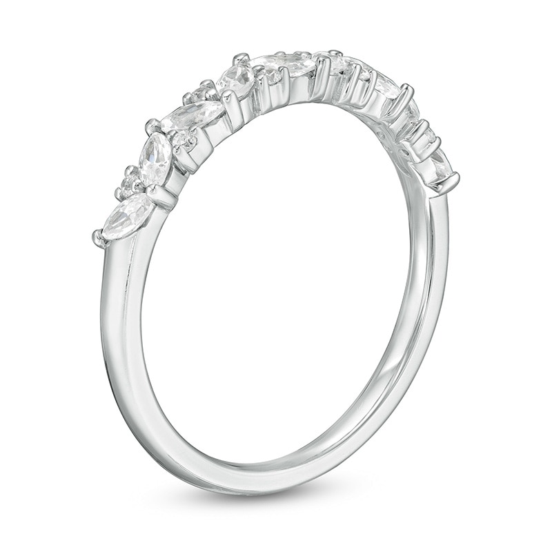 Main Image 3 of Previously Owned - 1/2 CT. T.W. Marquise and Round Diamond Anniversary Band in 14K White Gold