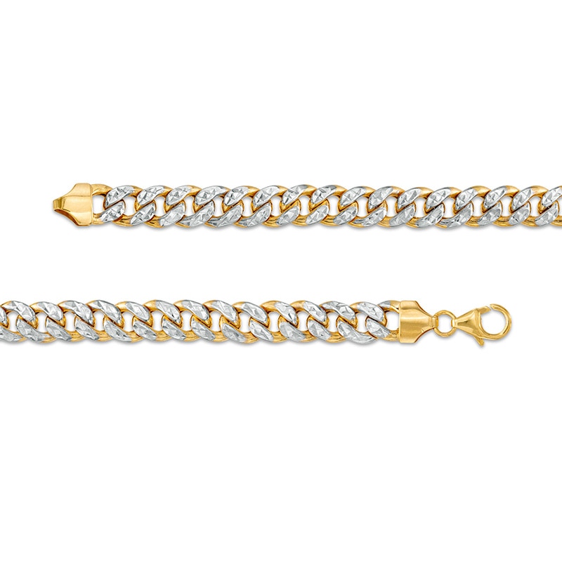 Main Image 2 of Previously Owned - Made in Italy Men's 5.6mm Diamond-Cut Cuban Curb Chain Necklace in Hollow 10K Gold - 22"