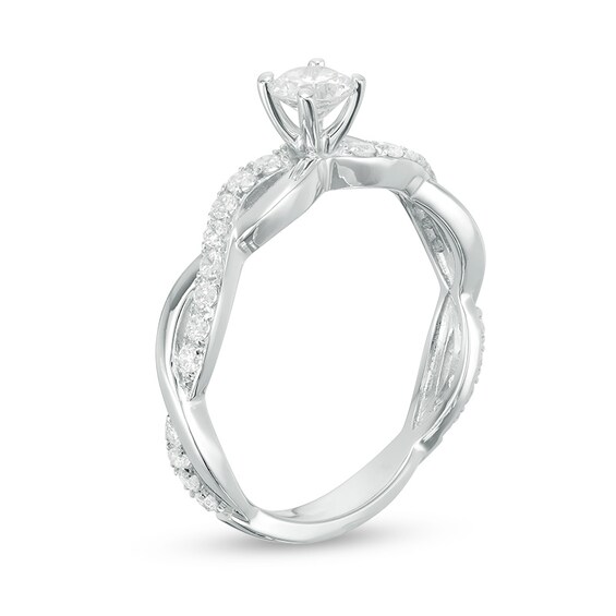 Previously Owned - 1 CT. T.w. Diamond Twist Engagement Ring in 14K White Gold