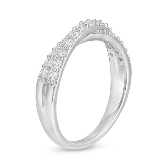 Previously Owned - 1/2 CT. T.w. Diamond Criss-Cross Band in 14K White Gold