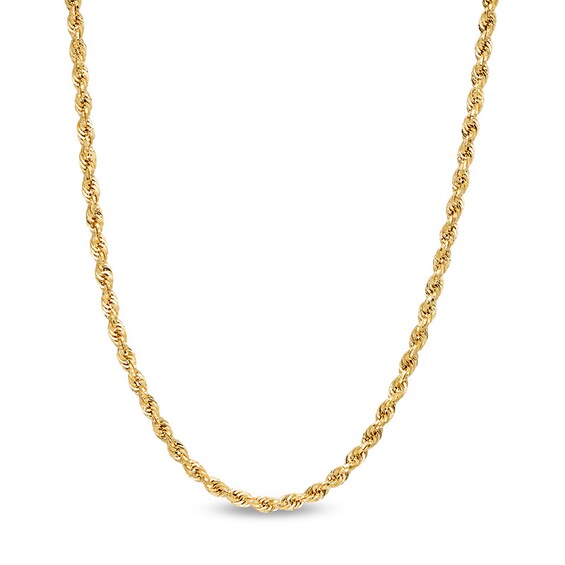 Previously Owned - 3.15mm Evergreen Rope Chain Necklace in Hollow 10K Gold - 24"