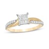 Thumbnail Image 1 of Previously Owned - 1/2 CT. T.W. Princess-Cut Quad Diamond Twist Shank Engagement Ring in 14K Gold
