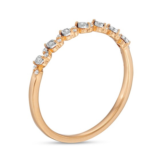 Previously Owned - 1/20 CT. T.w. Diamond Wave Stackable Anniversary Band in 10K Rose Gold