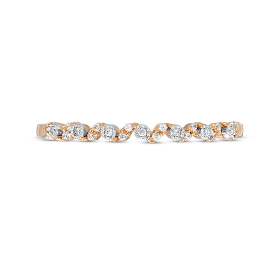 Previously Owned - 1/20 CT. T.w. Diamond Wave Stackable Anniversary Band in 10K Rose Gold