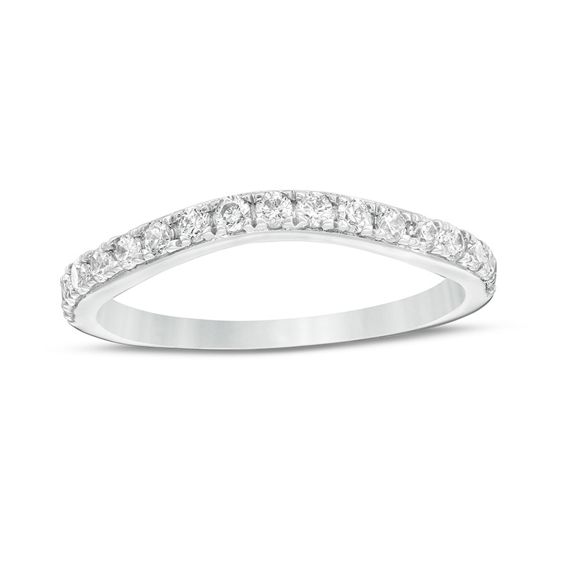 Main Image 1 of Previously Owned - 3/8 CT. T.W. Diamond Contour Anniversary Band in 14K White Gold