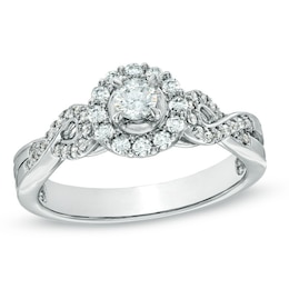 Previously Owned - Celebration Grand® 1/2 CT. T.W. Diamond Engagement Ring in 14K White Gold (H-I/I1)