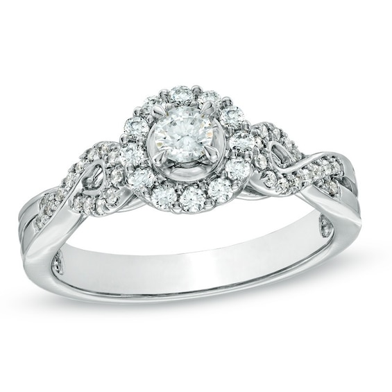 Previously Owned - Celebration Grand® 1/2 CT. T.w. Diamond Engagement Ring in 14K White Gold (H-I/I1)