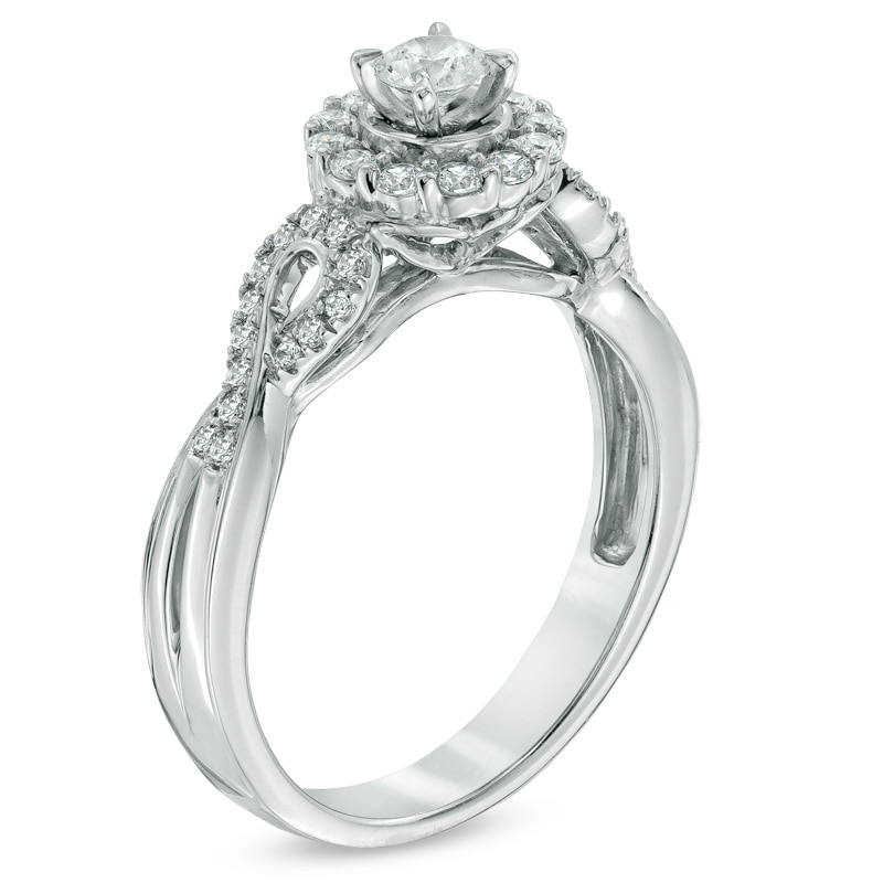 Main Image 2 of Previously Owned - Celebration Grand® 1/2 CT. T.W. Diamond Engagement Ring in 14K White Gold (H-I/I1)
