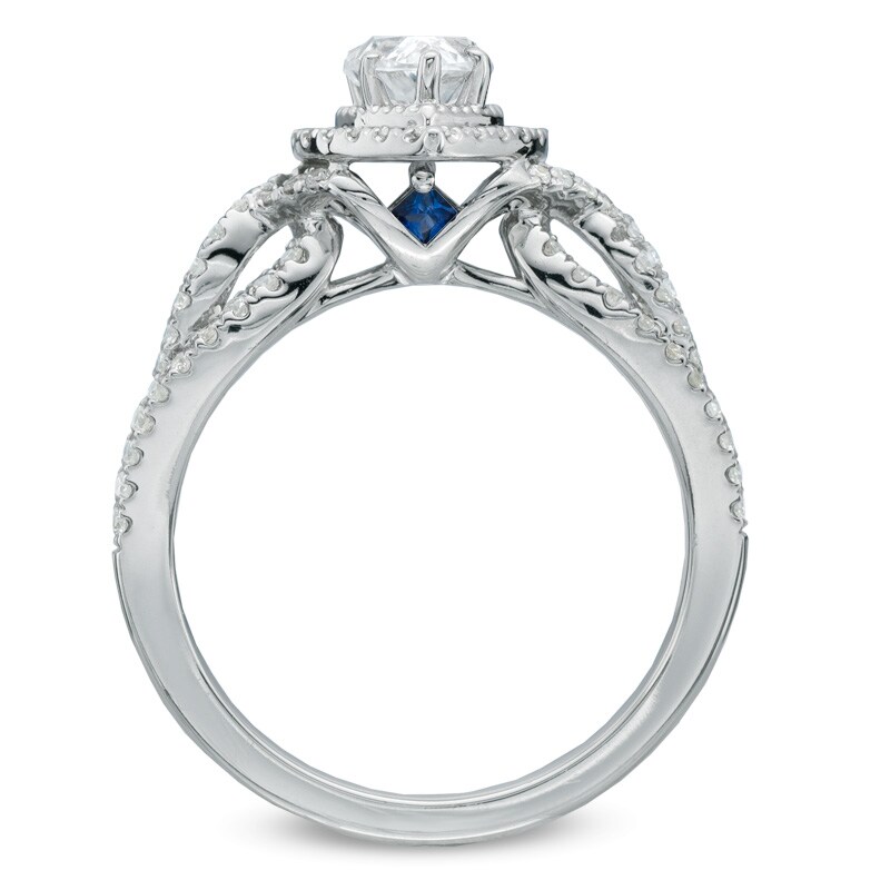 Main Image 3 of Previously Owned - Vera Wang Love Collection 1 CT. T.W. Pear-Shaped Diamond Vintage-Style Ring in 14K White Gold