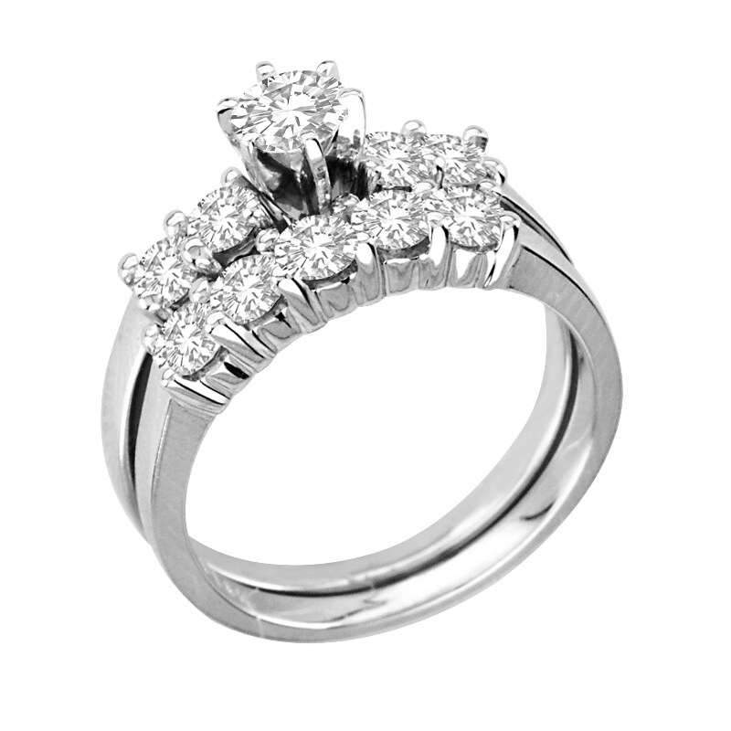 Main Image 2 of Previously Owned - 1-1/2 CT. T.W. Diamond Bridal Set in 14K White Gold