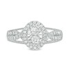 Thumbnail Image 4 of Previously Owned - 1/2 CT. T.W. Diamond Oval Frame Twist Vintage-Style Engagement Ring in 14K White Gold