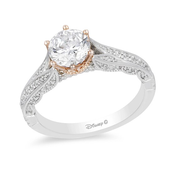 Previously Owned - Enchanted Disney Princess 1-1/4 CT. T.w. Diamond Vintage-Style Engagement Ring in 14K Two-Tone Gold