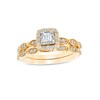 Thumbnail Image 1 of Previously Owned - 3/8 CT. T.W. Princess-Cut Diamond Frame Scallop Shank Bridal Set in 10K Two-Tone Gold