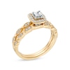 Thumbnail Image 3 of Previously Owned - 3/8 CT. T.W. Princess-Cut Diamond Frame Scallop Shank Bridal Set in 10K Two-Tone Gold