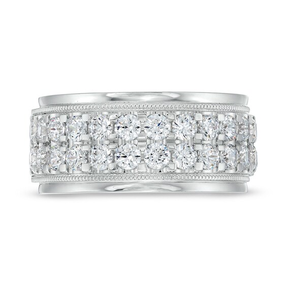 Previously Owned 2 CT. T.w. Diamond Raised Double Row Anniversary Band in 10K White Gold