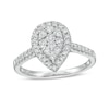 Thumbnail Image 1 of Previously Owned - 1/2 CT. T.W. Composite Pear-Shaped Diamond Frame Engagement Ring in 10K White Gold