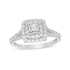 Thumbnail Image 1 of Previously Owned - 1/2 CT. T.W. Princess-Cut Diamond Double Frame Split Shank Engagement Ring in 10K White Gold