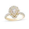 Thumbnail Image 1 of Previously Owned - 1 CT. T.W. Pear-Shaped Diamond Double Frame Engagement Ring in 14K Gold (I/SI2)