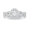 Thumbnail Image 4 of Previously Owned - 1 CT. T.W. Oval Diamond Frame Collar Bridal Set in 14K White Gold (I/I2)