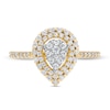 Thumbnail Image 4 of Previously Owned - 1/2 CT. T.W. Pear-Shaped Multi-Diamond Double Frame Engagement Ring in 10K Gold