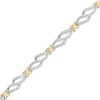 Thumbnail Image 1 of Previously Owned 1/2 CT. T.W. Diamond Flame "X" Link Bracelet in 10K Two-Tone Gold - 7.5"
