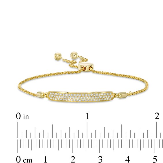 Previously Owned 1/4 CT. T.w. Diamond Multi-Row Bar Bolo Bracelet in 10K Gold - 9.5"