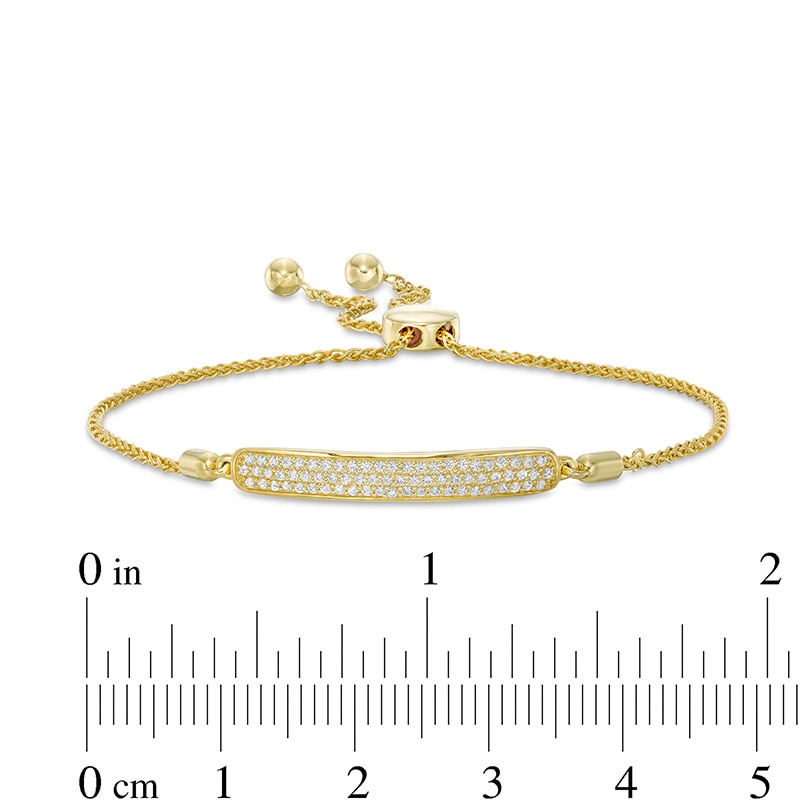 Main Image 3 of Previously Owned 1/4 CT. T.W. Diamond Multi-Row Bar Bolo Bracelet in 10K Gold - 9.5"