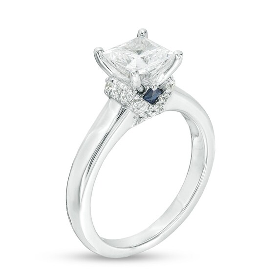 Previously Owned Vera Wang Love Collection 1-5/8 CT. T.w. Princess-Cut Diamond Engagement Ring in 14K White Gold (I/Si2)