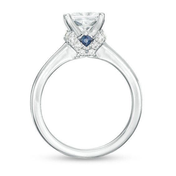 Previously Owned Vera Wang Love Collection 1-5/8 CT. T.w. Princess-Cut Diamond Engagement Ring in 14K White Gold (I/Si2)
