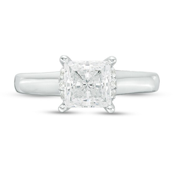 Previously Owned Vera Wang Love Collection 1-5/8 CT. T.w. Princess-Cut Diamond Engagement Ring in 14K White Gold (I/Si2)