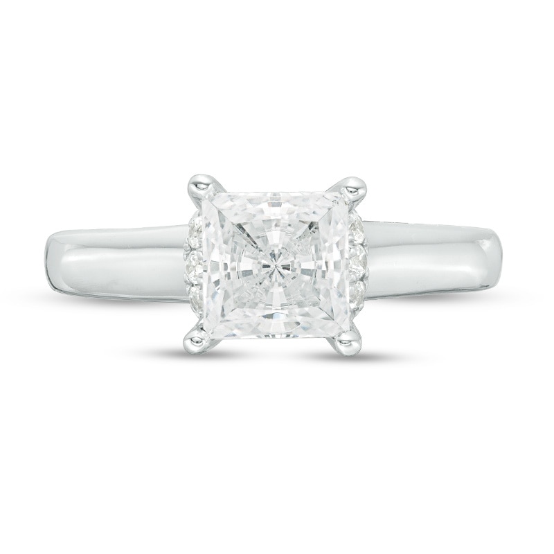 Main Image 4 of Previously Owned Vera Wang Love Collection 1-5/8 CT. T.W. Princess-Cut Diamond Engagement Ring in 14K White Gold (I/SI2)
