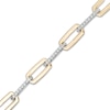 Thumbnail Image 1 of Previously Owned 1/2 CT. T.W. Diamond Paper Clip Link Bracelet in 10K Gold - 7.5"