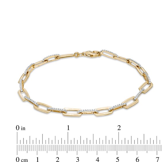 Previously Owned 1/2 CT. T.w. Diamond Paper Clip Link Bracelet in 10K Gold - 7.5"