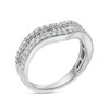 Thumbnail Image 3 of Previously Owned 3/4 CT. T.W. Baguette and Round Diamond Contour Triple Row Anniversary Band in 14K White Gold