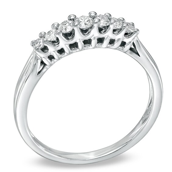 Previously Owned 1/2 CT. T.w. Diamond Seven Stone Band in 10K White Gold