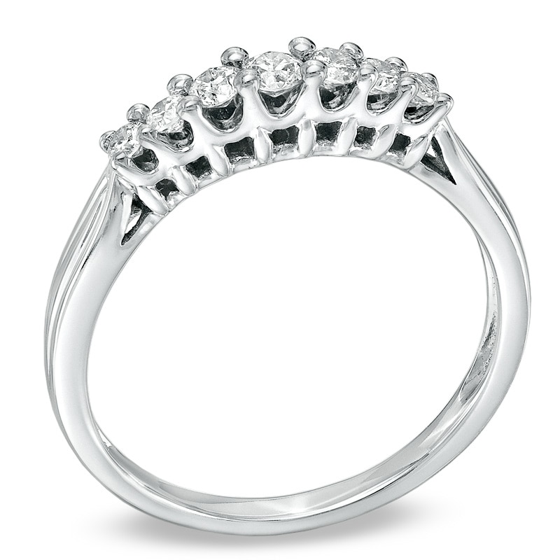 Main Image 2 of Previously Owned 1/2 CT. T.W. Diamond Seven Stone Band in 10K White Gold