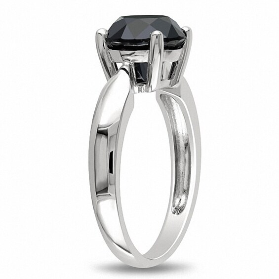 Previously Owned 3 CT. Black Diamond Solitaire Ring in 10K White Gold