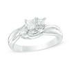 Thumbnail Image 1 of Previously Owned 1/2 CT. T.W. Princess-Cut Diamond Three Stone Swirl Engagement Ring in 14K White Gold