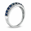 Thumbnail Image 2 of Previously Owned Blue Sapphire and 1/3 CT. T.W. Diamond Band in 14K White Gold