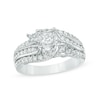 Thumbnail Image 1 of Previously Owned 1 CT. T.W. Princess-Cut Diamond Past Present Future® Slant Swirl Engagement Ring in 10K White Gold