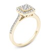 Thumbnail Image 2 of Previously Owned 1/2 CT. T.W. Composite Diamond Square Frame Engagement Ring in 14K Gold