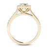 Thumbnail Image 3 of Previously Owned 1/2 CT. T.W. Composite Diamond Square Frame Engagement Ring in 14K Gold