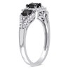 Thumbnail Image 2 of Previously Owned 1 CT. T.W. Princess-Cut Black and White Diamond Three Stone Frame Engagement Ring in 10K White Gold