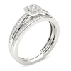 Thumbnail Image 2 of Previously Owned 1/4 CT. T.W. Composite Diamond Cushion Frame Bridal Set in 14K White Gold