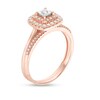 Thumbnail Image 3 of Previously Owned 1/4 CT. T.W. Diamond Double Cushion Frame Soldered Bridal Set in 10K Rose Gold