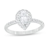 Thumbnail Image 1 of Previously Owned 1 CT. T.W. Pear-Shaped Diamond Frame Engagement Ring in 14K White Gold (I/I2)