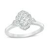 Thumbnail Image 1 of Previously Owned 3/8 CT. T.W. Composite Diamond Scallop Marquise Frame Engagement Ring in 14K White Gold