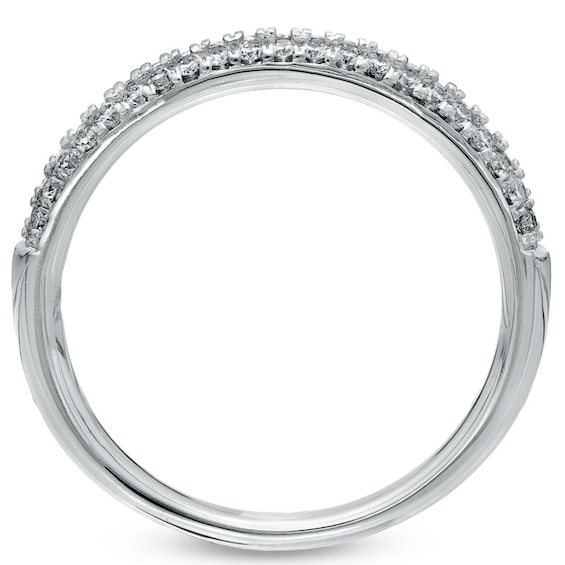 Previously Owned Vera Wang Love Collection 3/8 CT. T.w. Diamond Two Row Band in 14K White Gold